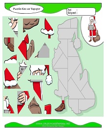 Puzzle Kes Yapıştır Çalışma Sayfaları